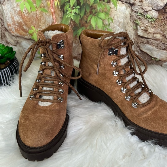 MARC FISHER Nairy Suede Hiking Boots with Chunky Soles, 7.5 - Picture 5 of 12